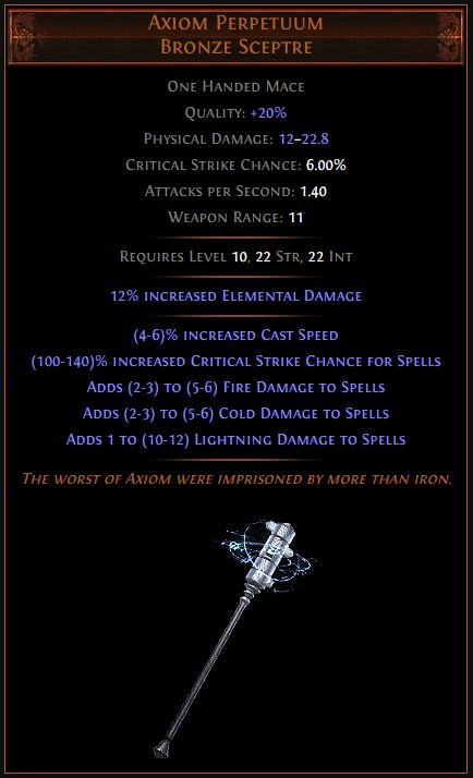 Axiom Perpetuum Path of Exile Best Leveling Unique