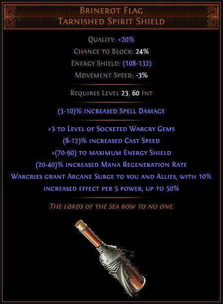 Brinerot Flag Path of Exile Best Leveling Unique