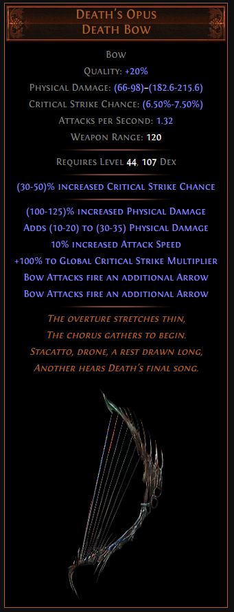Death's Opus Path of Exile Best Leveling Unique