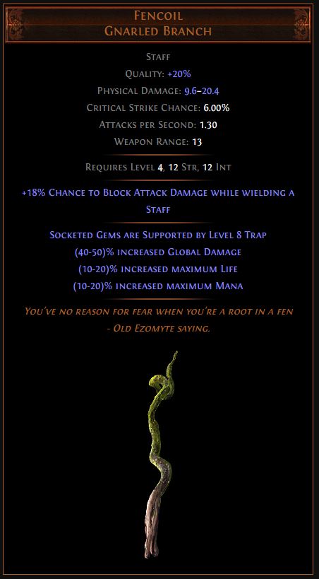 Fencoil Path of Exile Best Leveling Unique