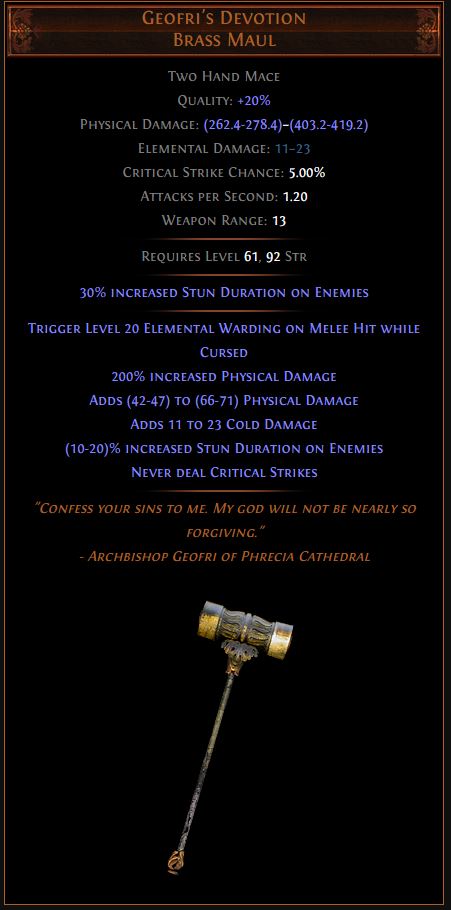 Geofri's Devotion Path of Exile Best Leveling Unique 3.11