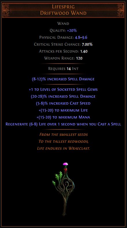 Lifesprig Path of Exile Best Leveling Unique