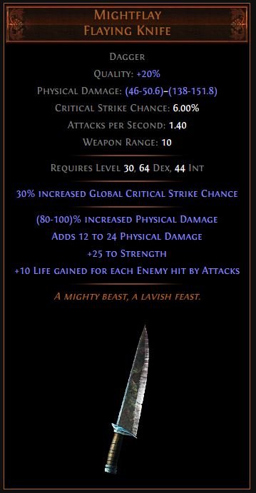 Mightflay Path of Exile Best Leveling Unique