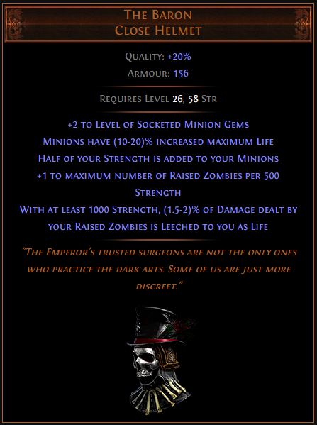 The Baron Path of Exile Best Leveling Unique 3.10