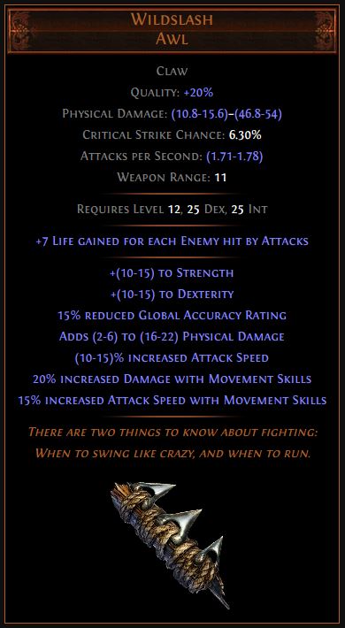 Wildslash Path of Exile Best Leveling Unique